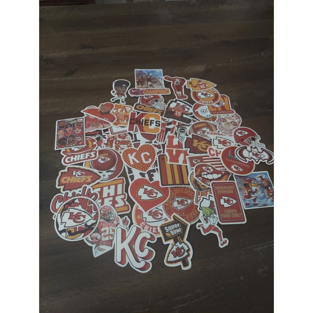 50 Kansas City Chiefs vinyl stickers Super Bowl Champions